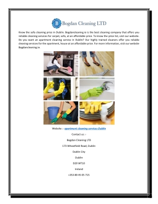 Apartment Cleaning Services Dublin | Bogdancleaning.ie