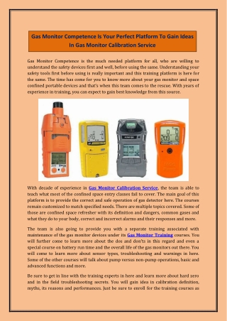 Gas Monitor Competence Is Your Perfect Platform To Gain Ideas In Gas Monitor Calibration Service