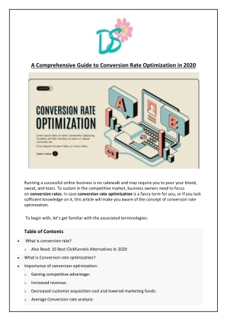 A Comprehensive Guide to Conversion Rate Optimization in 2020