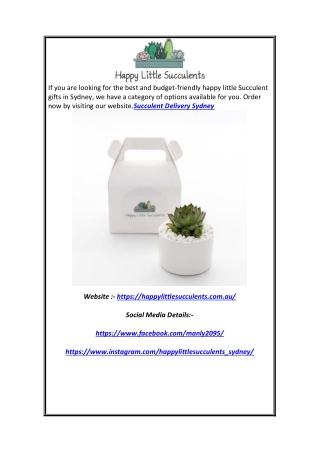 Succulent Delivery Sydney | Happylittlesucculents.com.au