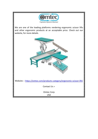 Ergonomic scissor lifts | Omtec.com