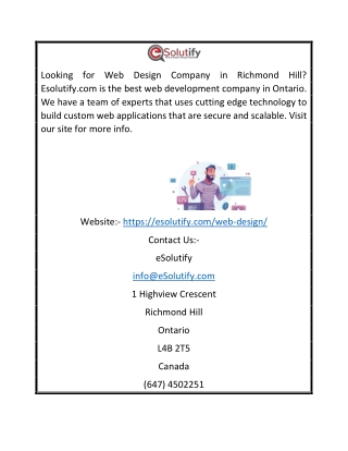 Web Design Company in Ontario | Esolutify.com
