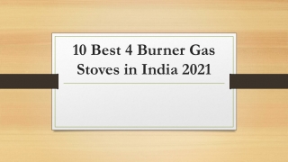 10 Best 4 Burner Gas Stoves in India 2021