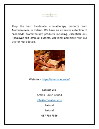 Shop Handmade Aromatherapy Product In Ireland | Aromahouse.ie