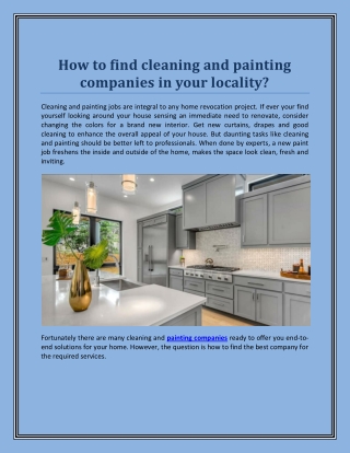 How to find cleaning and painting companies in your locality?