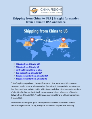 Sea freight from China to USA