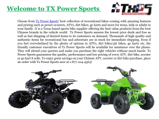 Atv For Sale - Tx Power Sports