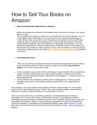 How to Sell Your Books on Amazon