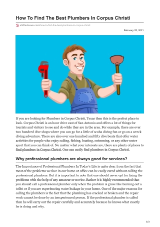 How To Find The Best Plumbers In Corpus Christi