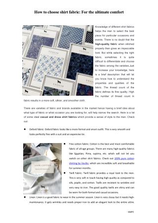Men’s shirt fabrics: Top fabrics to consider