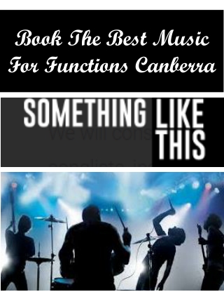 Book The Best Music For Functions Canberra