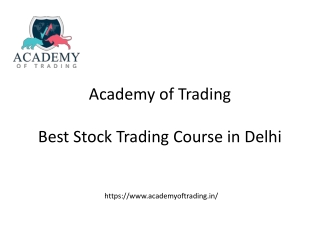 BEST STOCK TRADING COURSE IN DELHI