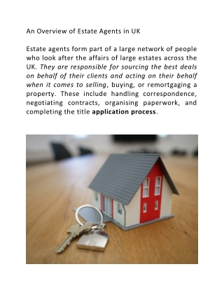 An Overview of Estate Agents in UK in 2021