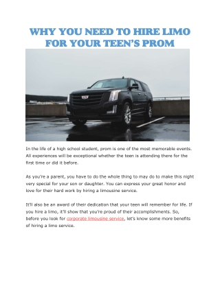 Corporate limousine service