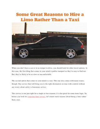 Corporate limo service