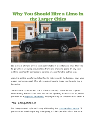 Corporate limo rental