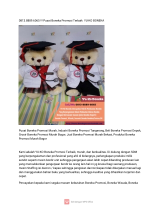 0813.8889.6065 !!! Jual Boneka Promosi