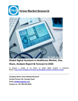 Global Digital Assistant in Healthcare Market Trends, Size, Competitive Analysis and Forecast 2020-2026
