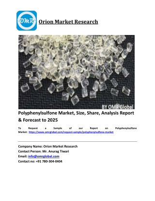 Polyphenylsulfone Market Trends, Size, Competitive Analysis and Forecast 2019-2025