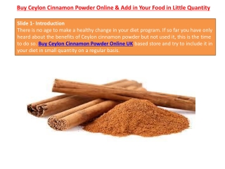 Buy Ceylon Cinnamon Powder Online & Add in Your Food in Little Quantity