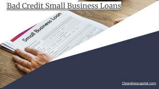 Bad Credit Small Business Loans