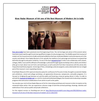 Kiran Nadar Museum of Art one of the Best Museum of Modern Art in India