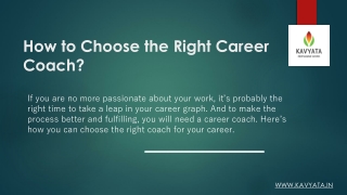 How to Choose the Right Career Coach