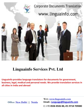 Fastest and accurate professional Life Science Translation Services at linguainfo by our expert linguists.