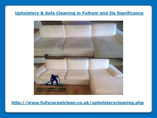 Upholstery & Sofa Cleaning in Fulham and Its Significance