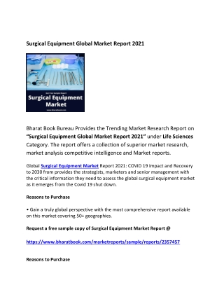 Global Surgical Equipment Market Forecast 2021