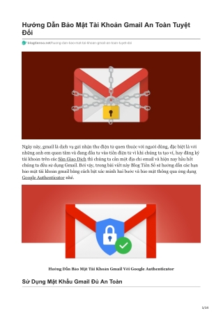 Hướng Dẫn Bảo Mật Tài Khoản Gmail An Toàn Tuyệt Đối