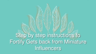 Step by step instructions to Fortify Gets back from Miniature Influencers