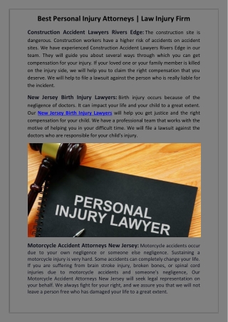 Best Personal Injury Attorneys  Law Injury Firm