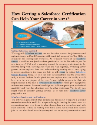 How Getting a Salesforce Certification Can Help Your Career in 2021?