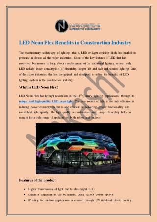 LED Neon Flex Benefits in Construction Industry
