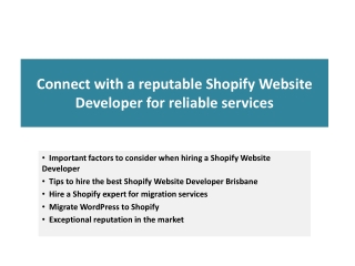 Connect with a reputable Shopify Website Developer for reliable services