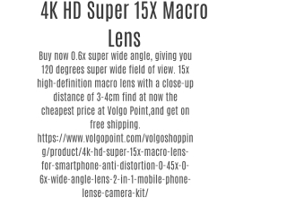 4K HD Super 15X Macro Lens