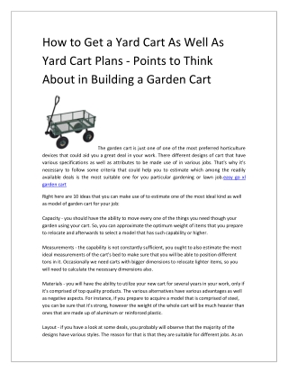 How to Get a Yard Cart As Well As Yard Cart Plans - Points to Think About in Building a Garden Cart-converted