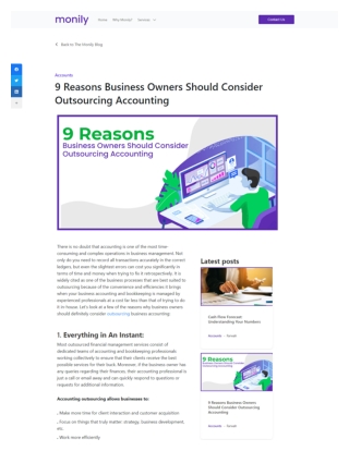 9 Reasons Business Owners Should Consider Outsourcing Accounting