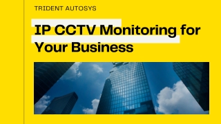 IP CCTV Monitoring for Your Business