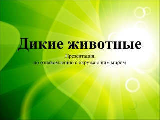 Дикие животные