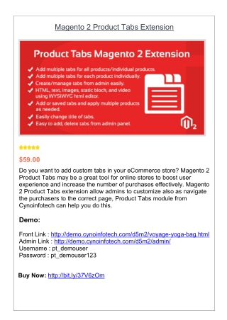 Magento 2 Product Tabs Extension
