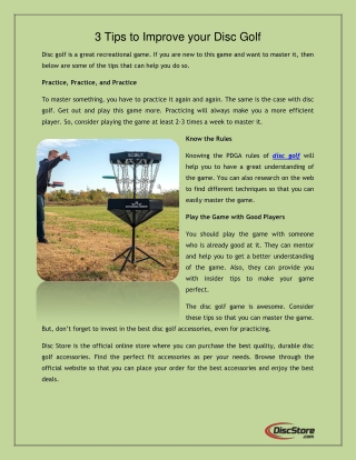 3 Tips to Improve your Disc Golf