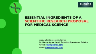 Essential Ingredients of a Scientific Research Proposal for Medical science – Pubrica