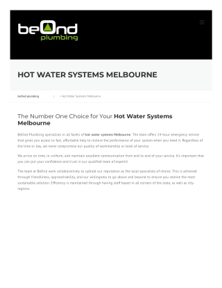 Hot Water Systems Melbourne