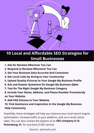 10 Local and Affordable SEO Strategies for Small Businesses