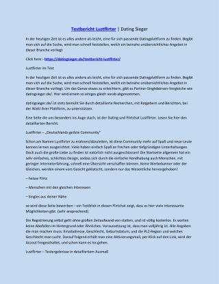 Testbericht Lustflirter