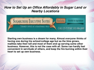 How to Set Up an Office Affordably in Sugar Land or Nearby L
