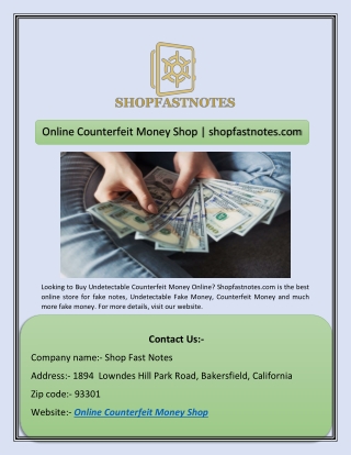 Online Counterfeit Money Shop | shopfastnotes.com