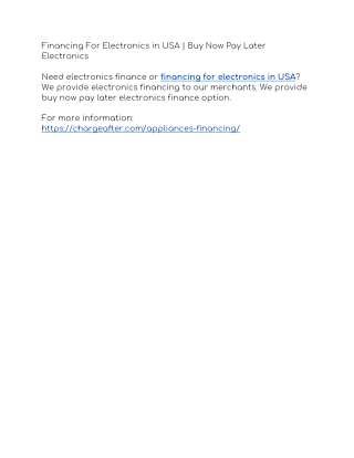 Financing For Electronics in USA | Buy Now Pay Later Electronics